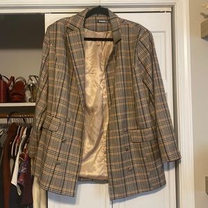 Misguided Oversized Plaid Blazer